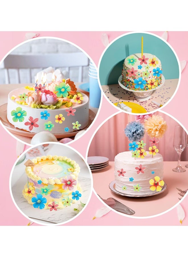 Depend 35 Pcs Edible Flowers Cupcake Toppers Wafer Paper Flower Wedding Cupcake Picks Edible Flowers Cake Decorations For Spring Bridal Engagement Baby Shower Birthday Party Cake Decoration Supplies - Image 5